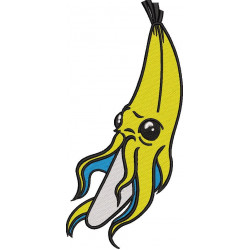 Angry Banana Squid Embroidery Pattern