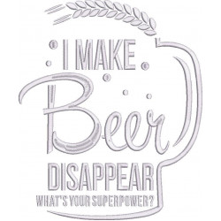 Make Beer Disappear Embroidery Pattern