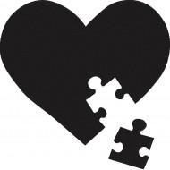 Black Heart Puzzle Embroidery Pattern