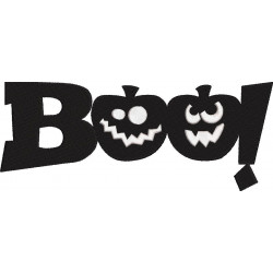 Halloween Boo Word Art Embroidery Pattern