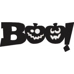 Halloween Boo Word Art Embroidery Pattern