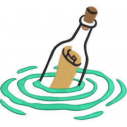 Paper Message In The Bottle Embroidery Pattern