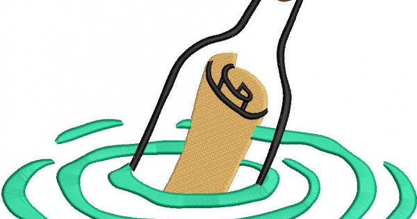 Paper Message In The Bottle Embroidery Pattern