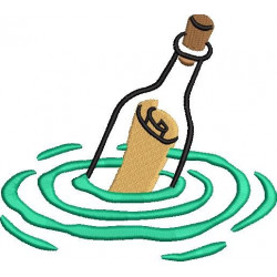 Paper Message In The Bottle Embroidery Pattern