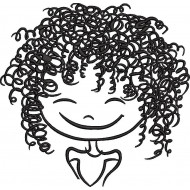 Girl with Curly Hair Embroidery Pattern