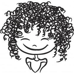 Girl with Curly Hair Embroidery Pattern
