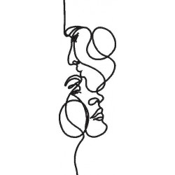 Boy Kissing Girl's Forehead Embroidery Pattern