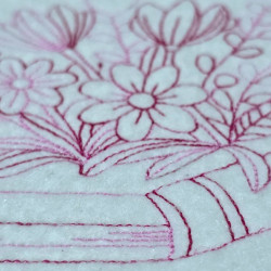Book And Blooms ITH Mug Rug
