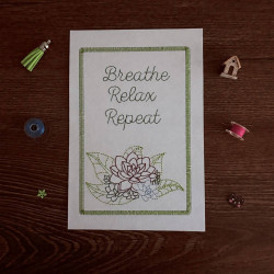 Breath Relax Repeat Lotus Cardstock