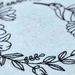 Hummingbird Wreath Lace Edge ITH Coaster