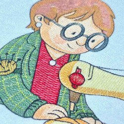 Lady Sewing On A Machine