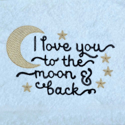 Love You To The Moon And Back Golden Stars Quote