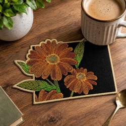 Orange Daisy ITH Mug Rug