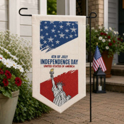 Patriotic Fourth Of July Garden Flag Panel Embroidery Design
