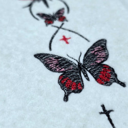 Rose Blossom And Butterflies