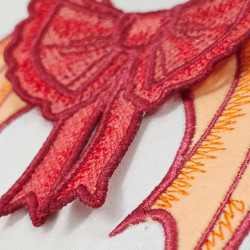 Crimson Dragon Wing 3D FSL Bow Applique