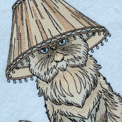 Persian Cat With Lampshade On Head