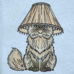 Persian Cat With Lampshade On Head