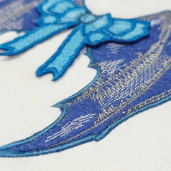 Royal Blue Dragon Wing 3D FSL Bow Applique