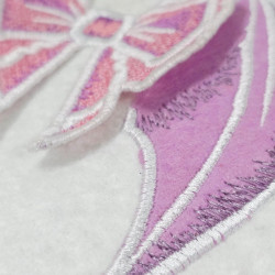 Sweet Pink Bat Wing 3D FSL Bow Applique