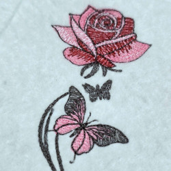 Whimsical Rose And Butterflies