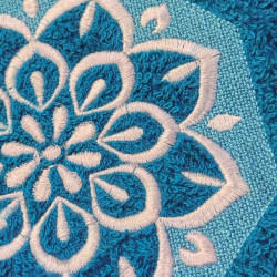 White Floral Hexagon Embossed