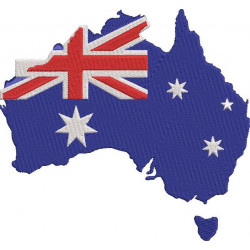 Australia Map with Flag