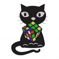 Cat Playing Rubik's Cube