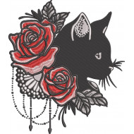 Floral Cat Silhouette
