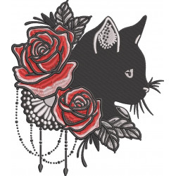 Floral Cat Silhouette