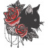 Floral Cat Silhouette