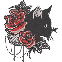 Floral Cat Silhouette