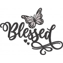 Blessed Butterfly Embroidery Design