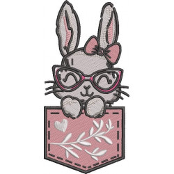 Pocket Bunny With Glasses