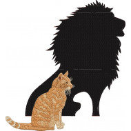 Cat With Lion Silhouette