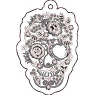 Floral Skull Key Fob