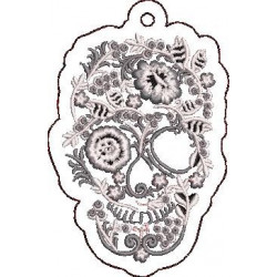 Floral Skull Key Fob