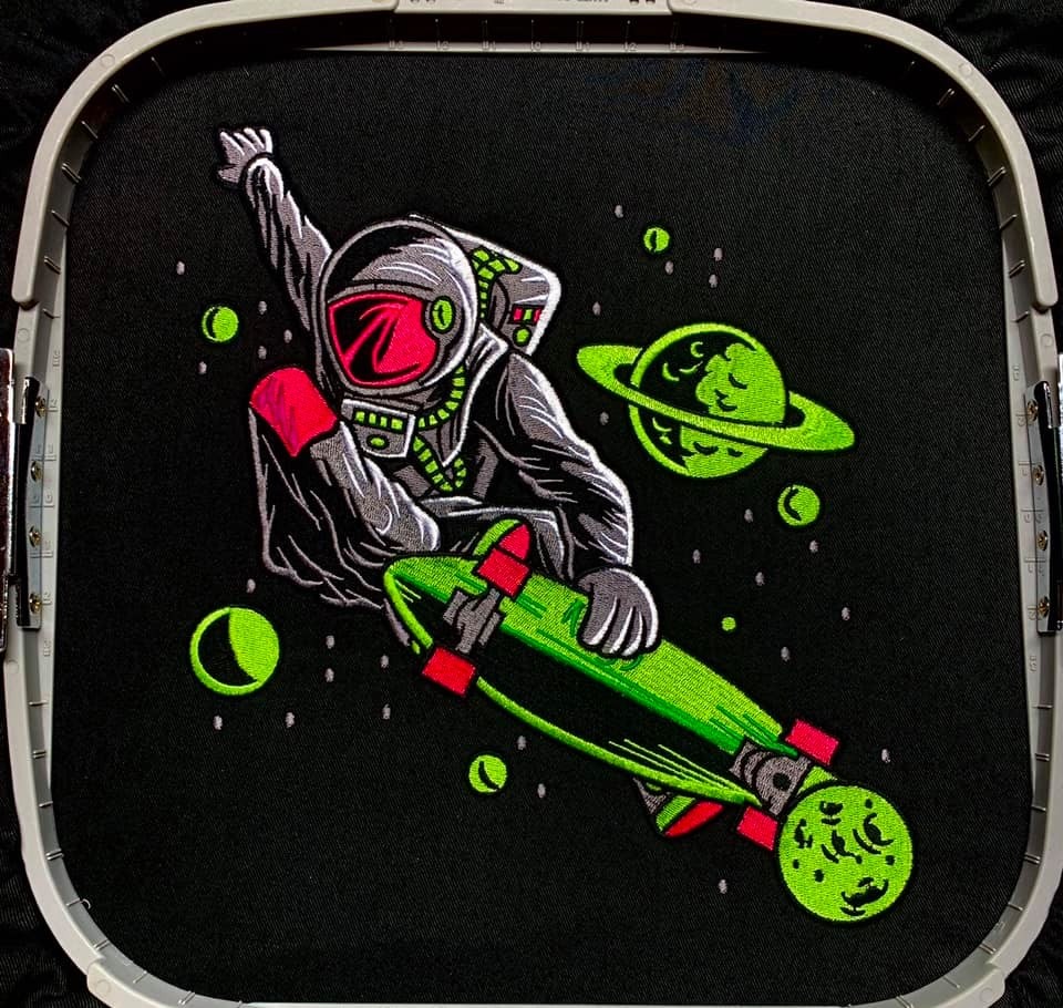 Astronaut Skateboarding On Universe