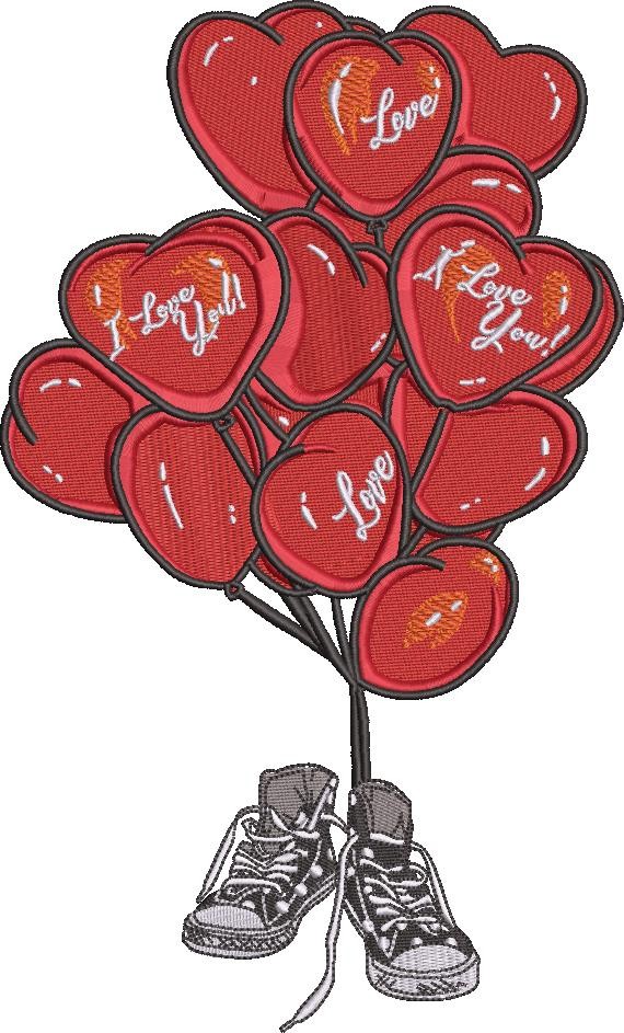 Red Love Balloons With Shoes