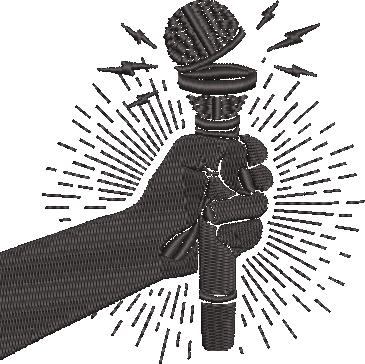 Holding Microphone