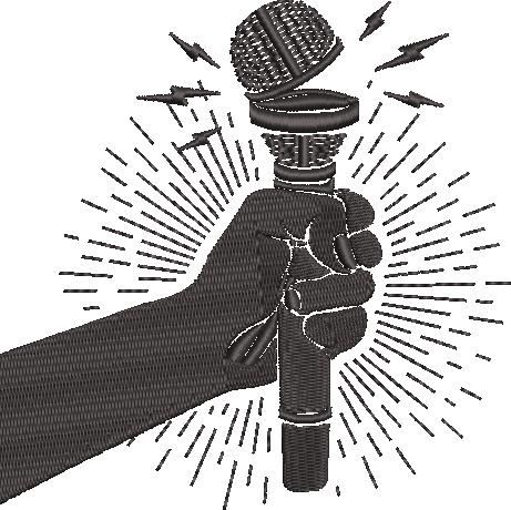 Holding Microphone