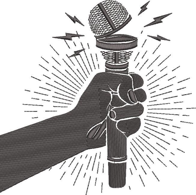 Holding Microphone