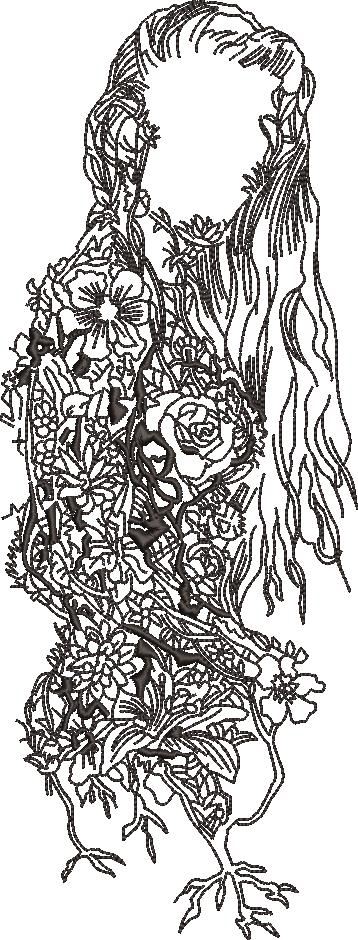 Floral Girl Silhouette Floral Girl Silhouette