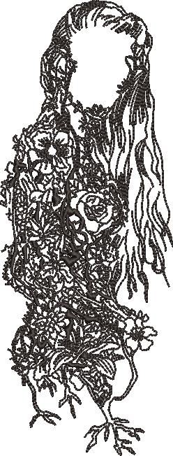 Floral Girl Silhouette Floral Girl Silhouette