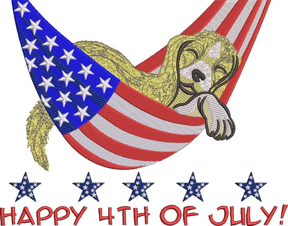 Dog In Patriotic Hammock