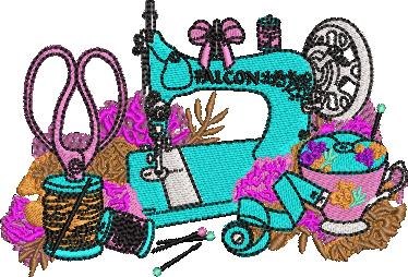 Floral Sewing Machine Design Floral Sewing Machine Design