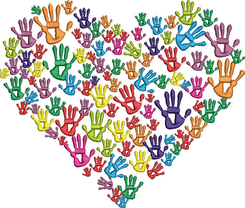 Hand Print Love Heart