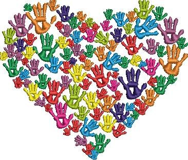 Hand Print Love Heart
