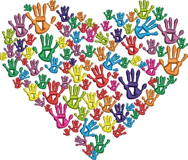 Hand Print Love Heart
