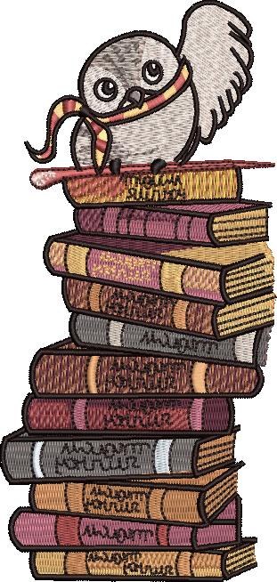 Owl Standing On Books